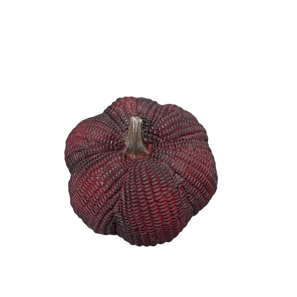 New Burgundy Resin Indian Corn Pumpkin 5
